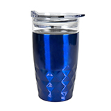 Термокружка вакуумная "Cristal"; синий; 350 мл; металл; стекло