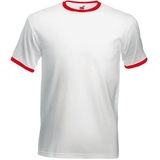 Футболка "Ringer T", белый с красным_S, 100% х/б, 160 г/м2