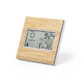 Часы настольные, метеостанция "BEHOX", 13 x 13 x 2.4 см, бамбук