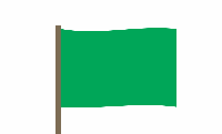 Зеленый сигнальный флаг 15х22 см.