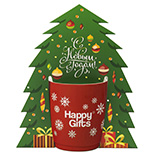 Коробка-украшение для чашки( D=9 см) в виде елки