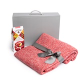 Набор подарочный COZY: плед, чай со специями, коробка, красный