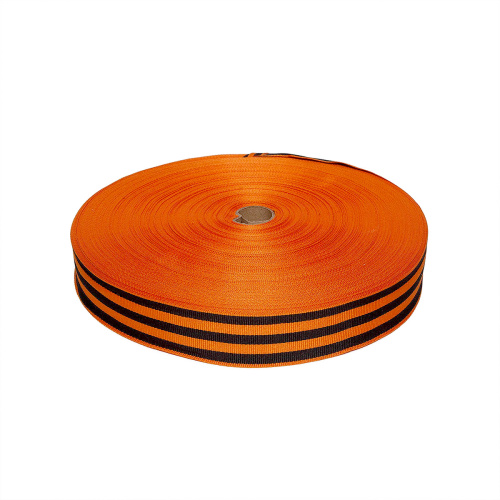 Лента "Георгиевская" 25мм ТКАНАЯ в рулоне 100м