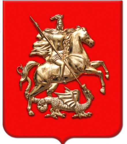 Герб Москвы размер 40х48 см, барельеф, щит МДФ, металлонапыление