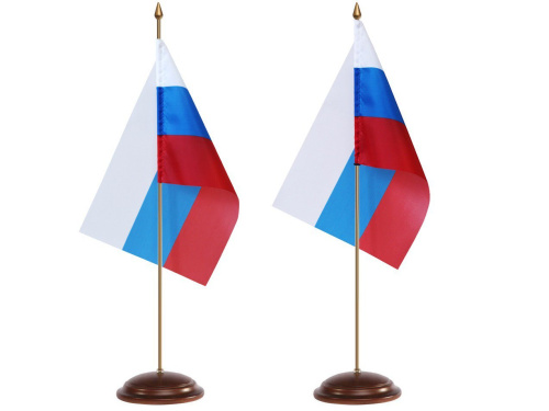 Флагшток настольный металлический с деревянным основанием, 1 шток