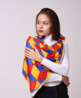 Платок Шанель 90х90 см, с полной запечаткой